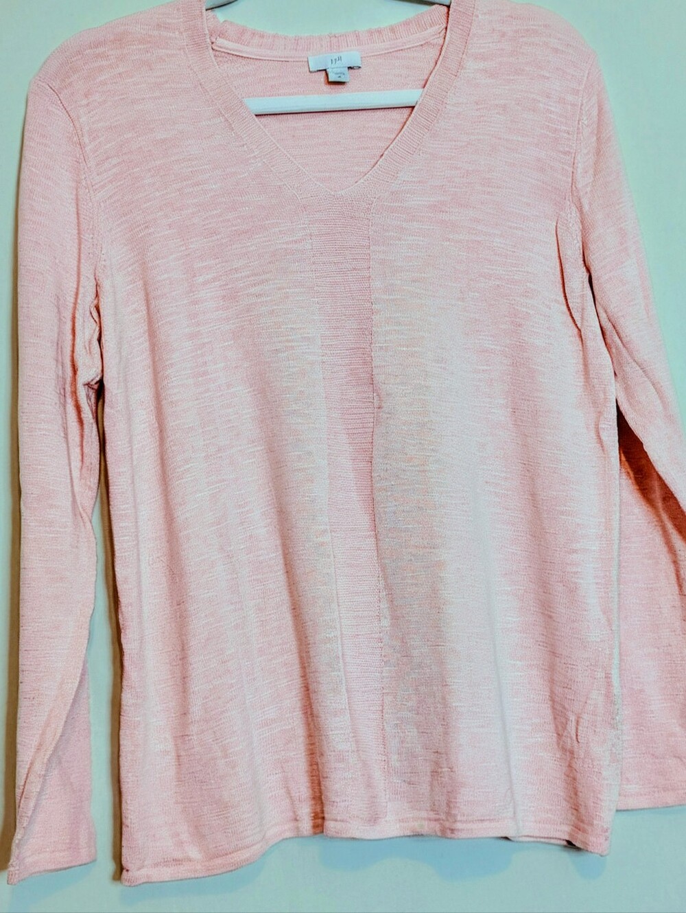 J. JIll Lightweight V-Neck Sweater Medium Soft Pink Blush